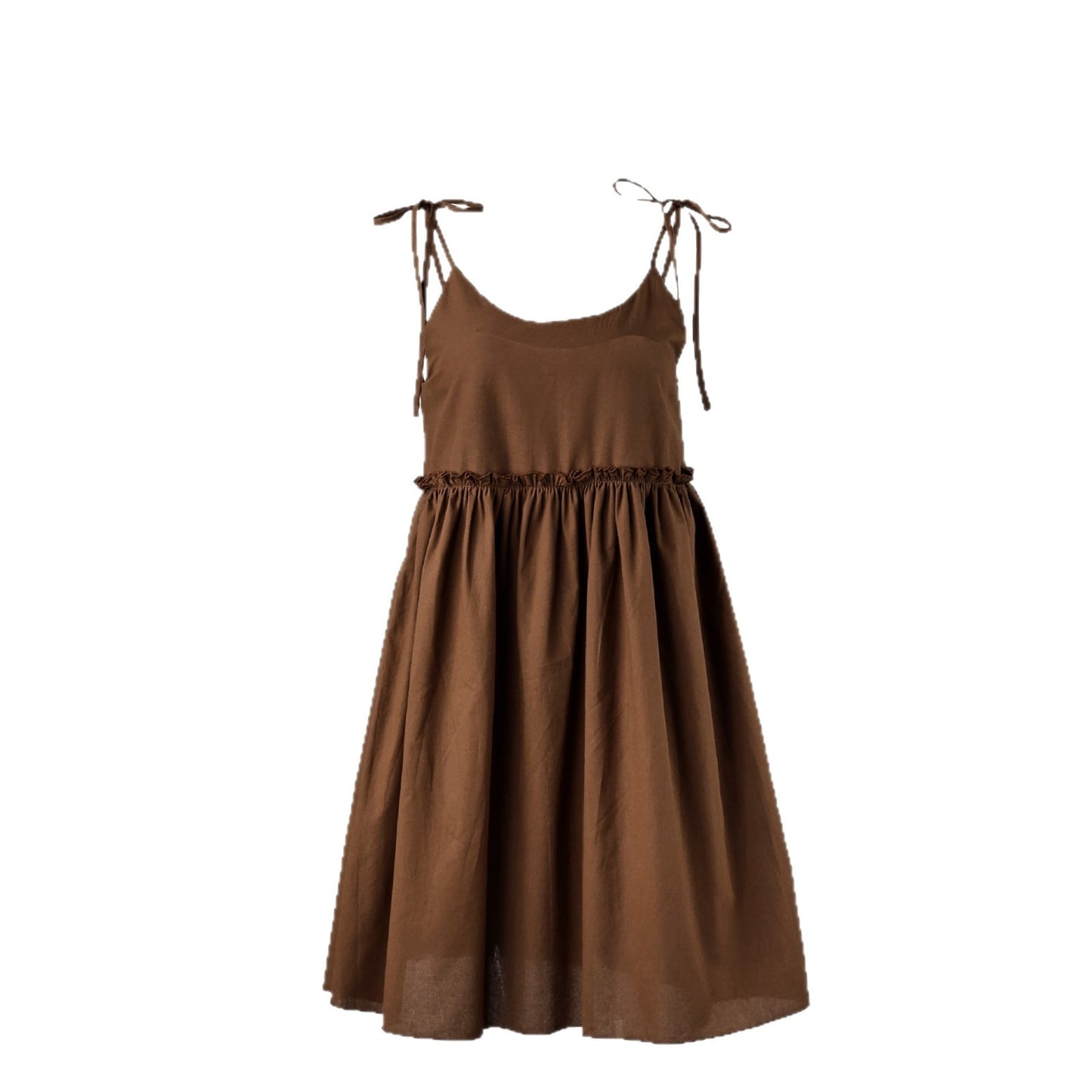 Women's Tie Shoulder Sleeveless A-Line Midi Dress