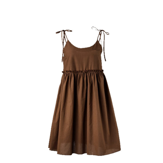 Women's Tie Shoulder Sleeveless A-Line Midi Dress